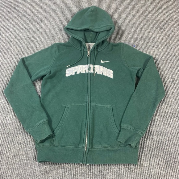 Nike Other - Nike Michigan State Spartans Hoodie Boys Medium Green Full Zip Sweatshirt Swoosh